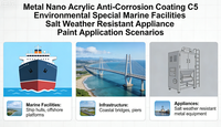 Recubrimiento Anticorrosivo de Resina Acrílica Nano Metálica C5 para Construcción, Adhesión, Resistencia a Altas Temperaturas y Colores Personalizados