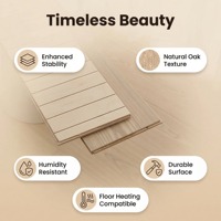 Plancher en chêne blanc de qualité supérieure, imperméable, avec grain naturel, installation par système de clic, pour salon et usage extérieur