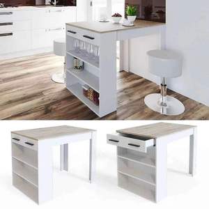 Gỗ Bàn Thanh Với Kệ Bằng Gỗ Kích Thước Lớn Bàn Ăn Với Ngăn Kéo Nhà Bếp Truy Cập Cho Nhà Bếp Phòng Ăn - Product Image 2