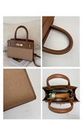 WEEKS BLL0041 Sac à Bandoulière Femme Tendance Été Luxe Rétro en PU avec Fermeture, Double Poignée et Décoration Lettres