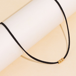 Collana Girocollo Nera con Perline per Donne, Catena Minimalista per Clavicola, Gioielli alla Moda - Product Image 2