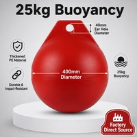 Esfera de Flotación Roja de 400 mm de PE de Alta Resistencia OEM Personalizada, Punto de Anclaje Único, Anticorrosión, para Tuberías Marinas