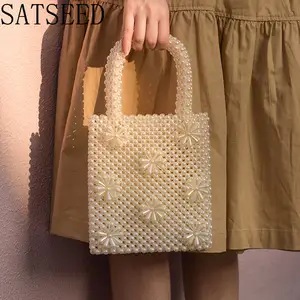 Mini Pearl Bag Handmade Vintage Perlen Mode Bankett Party Tasche weiblich 2021 Luxus Damen Geldbörse BagTote Hand String Geldbörse