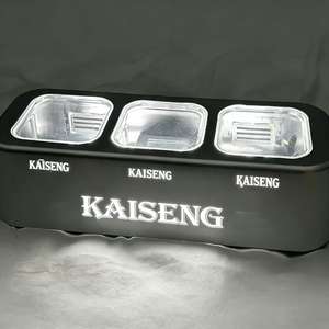 Exhibidor de Tequila Iluminado para <span class=keywords><strong>3</strong></span> Botellas, Exhibición de Iluminación para Bar, Artículos de Bar Promocionales, Exhibidor de Tequila de Metal Plateado con Iluminación - Product Image 3