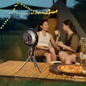 Ventilateur de camping extérieur multifonctionnel 2-en-1 avec batterie au lithium 18650 de 2400 mAh, design de table et suspendu, avec lumière LED - Product Image 4