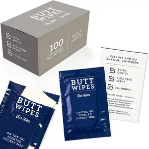 Individual wrapped flushable wipes biodegradable flushable men wipes and custom wet wipes