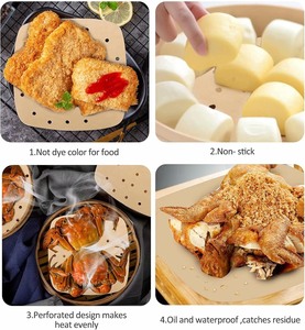 Papel de Hornear Perforado Cuadrado de 8 Pulgadas para Freidoras de Aire, Revestimiento Premium de Bambú para Vaporeras y Hornos - Product Image 6