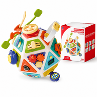 Cube d'activités sensorielles 22 panneaux pour bébé 12 mois et plus, avec jeu de correspondance de formes, tambour musical et volant, jouet de motricité fine, vente en gros