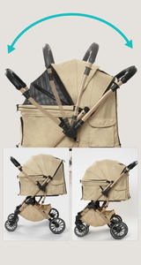 Carrito Plegable Ligero de Metal para Mascotas, de Una Mano, Bidireccional, para Perros Pequeños y Gatos, Plegable, Ajustable, para Viajes - Product Image 4