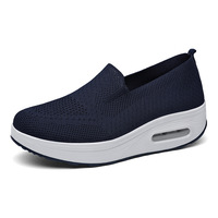 Chaussures décontractées pour femmes, couleur unie, tendance, à bout peu profond, en maille respirante, baskets confortables pour l'extérieur