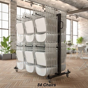 Ripiano sedia pieghevole 84 sedie riporre carrello sedia pieghevole con ruote copertura resistente alle intemperie e capacità 800 libbre Dolly - Product Image 5