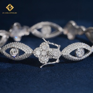 ZUANFA JEWELRY Pulsera de Oro Blanco con Ojo Turco y Diamantes Cultivados en Laboratorio, Corte Brillante Redondo, Certificado IGI, Joyería de Lujo con Diamantes - Product Image 2