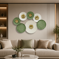 Décoration Murale - Vente Fabricant - Accent Mural pour la Maison 69.85*6.35*45.09CM Gris Blanc Or Métal - Décoration de Luxe pour la Maison