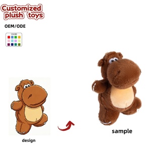 Peluche de dinosaure de dessin animé personnalisée OEM/ODM - T-rex marron personnalisé avec de grands yeux mignons - Product Image 1