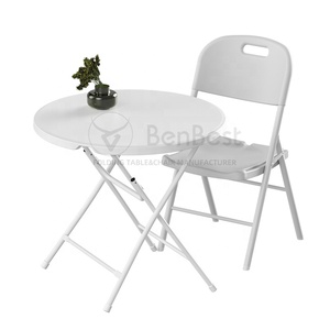 Benjia <strong>Outdoor</strong> Party 80*110cm Portable HDPE Tall Round Plastic Folding High Top <strong>Buffet</strong> Cocktail Bar <strong>Table</strong> for Events - Product Image 6