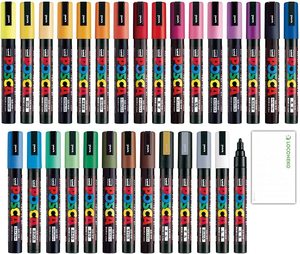 Marqueur de peinture <span class=keywords><strong>Posca</strong></span> 16 couleurs - PC-5M Extra fin 1,8-2,5 mm - Product Image 1