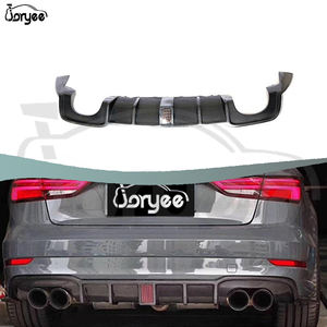 Joryee <span class=keywords><strong>RS</strong></span> Style diffuseur de pare-chocs arrière en fibre de carbone Kit de carrosserie d'échappement spoiler Pièces détachées pour <span class=keywords><strong>Audi</strong></span> A3 RS3 2017-2018 Tuning Accessory - Product Image 2