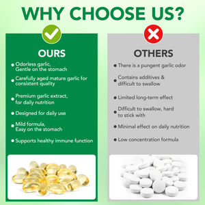 Private Label Gluten-Free 300 Softgels Immune Support Natural Odorless Aged <strong>Garlic</strong> Extract Capsules Supplement for Men &amp; Women - Product Image 6