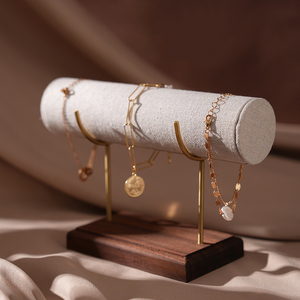 Présentoir à bijoux <span class=keywords><strong>en</strong></span> coton et <span class=keywords><strong>lin</strong></span> à double fourchette pour bracelets, présentoir à bracelets pour bijoux, bijouterie et présentoir pour bijoux - Product Image 2
