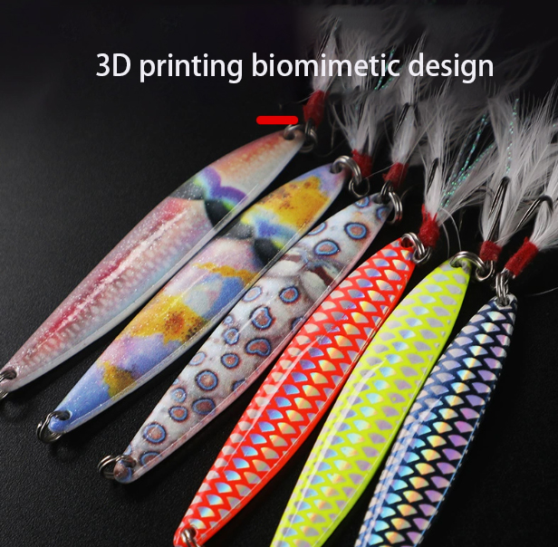 3D Printed Japanese Falling Iron Plate Fishing Lures Double Sided Feather  5g 7g 10g 15g 20g Three Hook Bionic Luya Bait| Alibaba.com