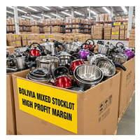 Set Peralatan Masak Mix Container Stocklots untuk Bolivia Mayorista Bateria De Cocina Juego De Ollas Fondo Grueso Triple Fondo