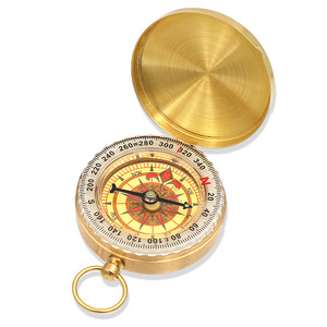 G50 Copper <b>Compass</b> Pocket <b>Watch</b> With Cover Hiking Outdoor Navigation Tool - Product Image 1