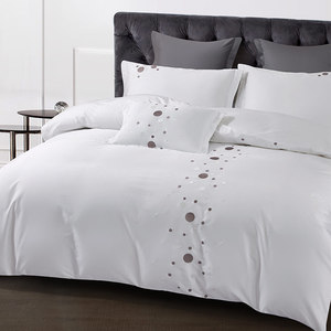 Alenhome <span class=keywords><strong>Harmony</strong></span> Luxury 100% Coton Pur Collection Hôtel Housse de Couette Queen Broderie Ensemble de Housse de Couette OEM ODM - Product Image 3