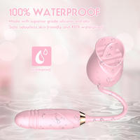 Jouets sexuels Rose : Dildo vibrant, stimulateur oral en forme de langue, avec fonctions de léchage, de poussée et de vibration, pour stimulation du baiser, du point G, du clitoris et des mamelons, pour femme