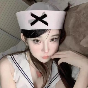 Chapeau de marin à nœud papillon pour <span class=keywords><strong>femme</strong></span>, rose, fête d'Halloween, performance, béret octogonal polyvalent, mignon, cosplay JK, chapeaux de capitaine de marine - Product Image 4
