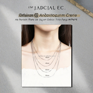 Wholesale 925 Sterling <b>Silver</b> Chopin <b>Chain</b> Water Wave Necklace for Women Classic Gold Plated Jewelry for Gifts - Product Image 3
