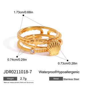Stylish Stainless Steel Flower/geometric Electroplated <b>Stacking</b> <b>Rings</b> Women Niche-designed Jewelry - Product Image 3