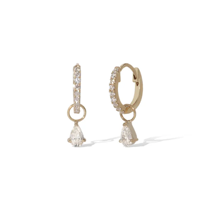 ต่างหูเพชรแท้ทรงหยดน้ำสำหรับงานแต่งงาน ทองคำแท้ 18K ประดับเพชรเพาะเลี้ยง ดีไซน์หรูหรา สวยงาม เหมาะเป็นของขวัญสำหรับเจ้าสาว - Product Image 2