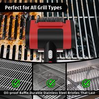 Brosse de nettoyage électrique rechargeable pour barbecue, en acier inoxydable sans poils, avec lumière LED pour grillades en extérieur
