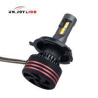 Ampoule de phare LED H4 à double puce, dissipation thermique en aluminium, 65W, 6500K, super lumineuse, plug and play, phare LED pour voiture