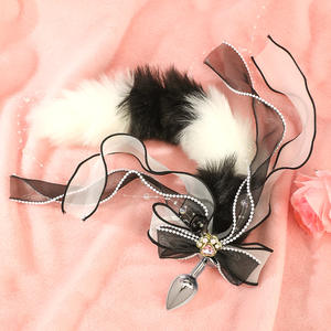 SM sensuel queue de renard Plug Anal grand arc dentelle étanche atmosphère écologique produits sexuels coquette romance féminine - Product Image 3