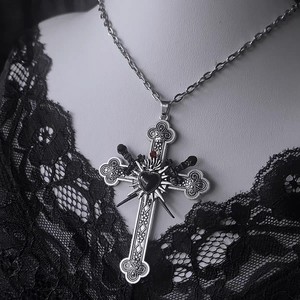 Collar con Colgante de Cruz de Luz Sagrada y Espada Oscura Gótica, Diseño Clásico de Nicho, Joyería de Moda para Mujer - Product Image 3