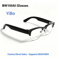 Lunettes semi-cerclées intelligentes transfrontalières BW100AI 8MP avec objectif photochromique, reconnaissance vocale et vidéo anti-tremblement