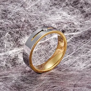 Cincin Tungsten pria dan wanita, cincin pasangan berlian bertatahkan ornamen mendominasi Eropa dan Amerika