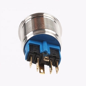 Interruptor de Botón Pulsador Metálico Momentáneo de Acero Inoxidable de 19 mm, Resistente al Agua IP67 - Product Image 1