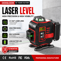 Niveau laser GuangChen à faisceau vert haute luminosité 360°, batterie rechargeable, résistant aux chocs, pour la rénovation commerciale