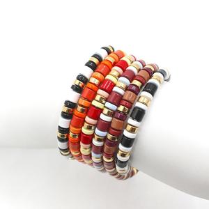 Popular <strong>Beaded</strong> Neon <strong>Bracelet</strong> for Women Rainbow Tile <strong>Bracelet</strong> DIY Enamel Tube Stretch <strong>Bracelet</strong> - Product Image 3