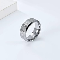 Bague classique en acier inoxydable avec inscription biblique, zircon et plaqué or 18 carats, mode masculine