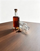 Bouteille à vin en verre très vendue, bouteille à spiritueux 350ml 500ml, bouteille à liqueur en verre à fond épais et rond pour bourbon et scotch de qualité supérieure