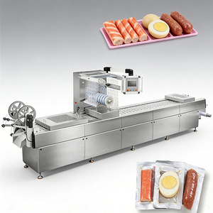 <span class=keywords><strong>Machine</strong></span> d'emballage <span class=keywords><strong>sous</strong></span> <span class=keywords><strong>vide</strong></span> thermoformante entièrement automatique avec purge de gaz <span class=keywords><strong>pour</strong></span> sandwichs au fromage, viande de poulet et poisson - Product Image 1