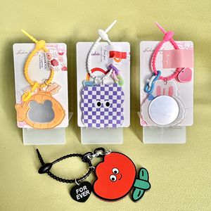 Creativo DIY lindo Oso de dibujos animados <span class=keywords><strong>mochila</strong></span> adornos colgantes hecho a mano acrílico portátil espejo cosmético llavero de plástico - Product Image 2