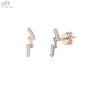 Pendientes de Diamantes Finos al por Mayor para Mujer, Joyería de Oro Rosa de 18K, Diseño de Diamantes Naturales de Forma Redonda - Product Image 3