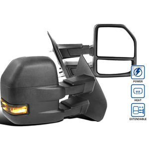 Rétroviseurs de remorquage XMAXVISION pour F150 2004-2006 avec feux de signalisation LED, chauffants électriquement, neufs, noirs, garantie 1 an - Product Image 2