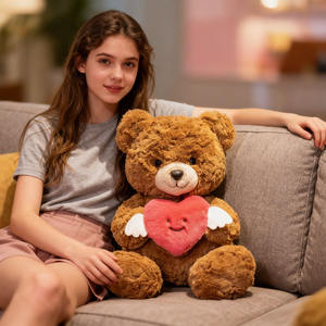 Oso de Peluche con Alas de Corazón de 25cm/30cm, Juguete de Peluche Suave y Esponjoso de Primera Calidad, Regalo para el Día de San Valentín, Alivio del Estrés, Romántico - Product Image 3