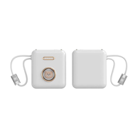 Batterie externe portable mini mignonne de dessin animé avec double câble intégré, 5000mAh/10000mAh, chargeur de téléphone de voyage avec lumière LED, vente chaude