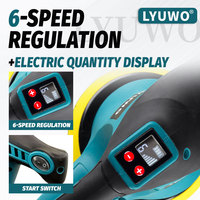 Polisseuse de voiture sans fil LYUWO 21V avec batterie 1.5Ah, 8 vitesses, machine à cirer avec écran et tampon de polissage pour le detailing automobile